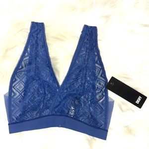 DKNY Pure Lace Bralette Blue Size Small Band 32